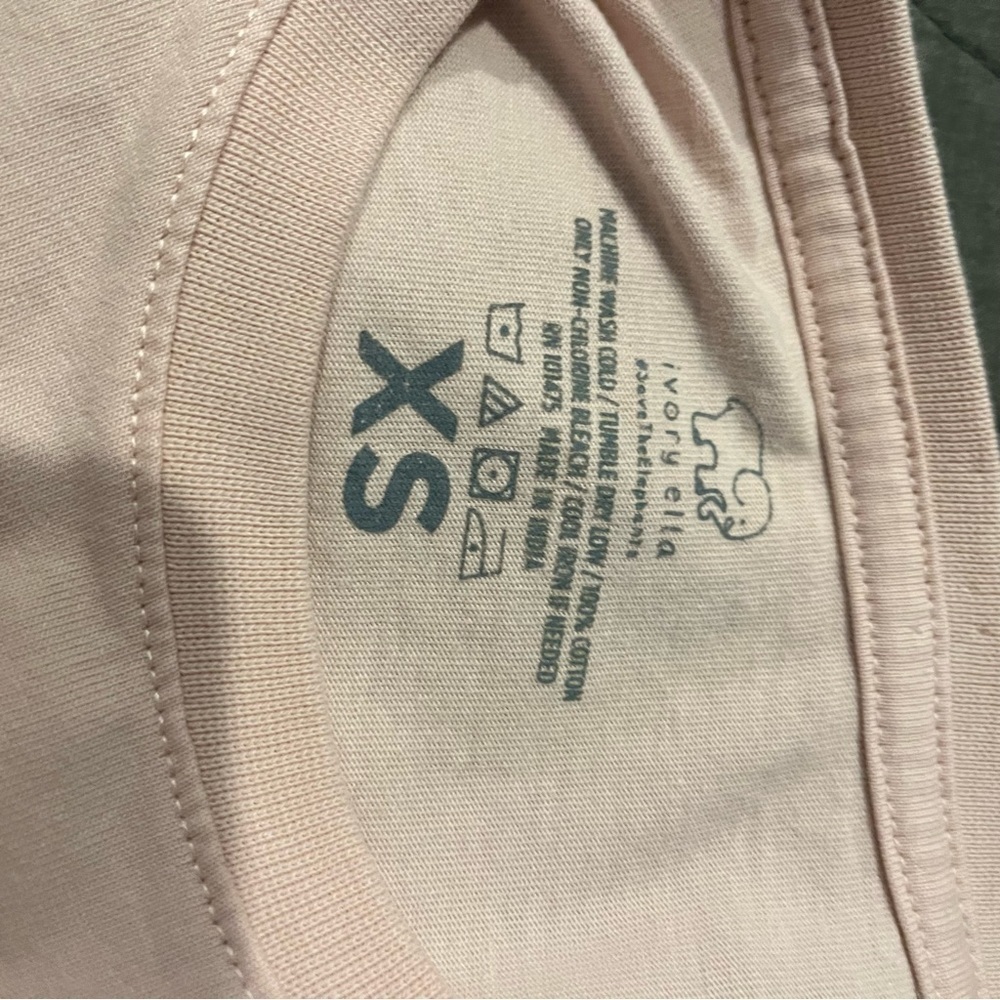 Ivory Ella Save the Elephants Light Pink Graphic Long Sleeve Tee Shirt Sz XS - Picture 6 of 7